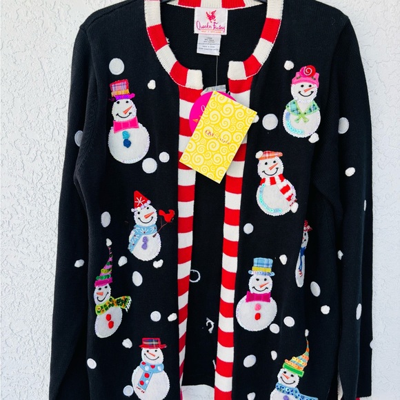 “NEW” Heirloom Quacker Facrory Christmas cardigan (vintage) - Picture 4 of 16